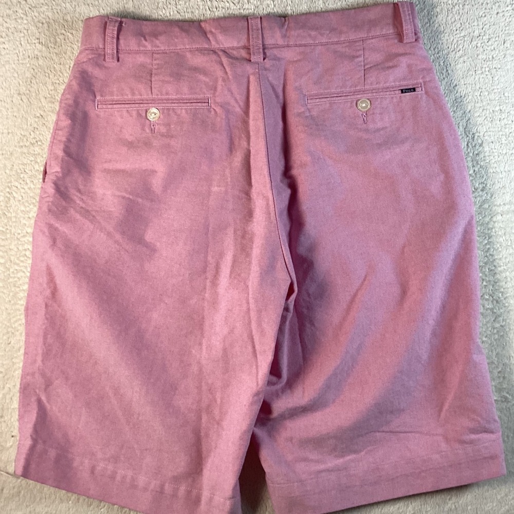 Polo Ralph Lauren Mens Pink Oxford Cotton Shorts Size 31 Classic Fit Preppy - Picture 2 of 8